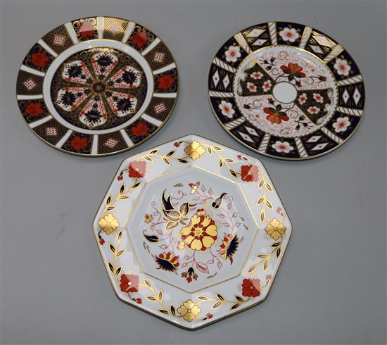 Three Royal Crown Derby plates